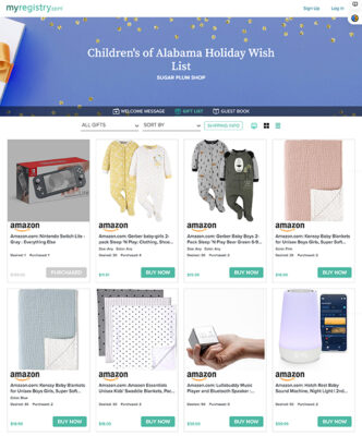 childrens of alabama holiday wish list